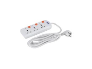 CON-ELE-0340SS-Geepas Way Extension Socket Plug – White