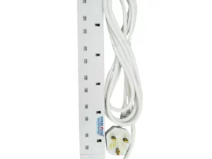 CON-ELE-064SS-Power King Extension Cable 6 Way – 3 Meter Cable – White
