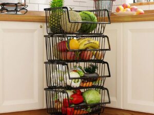 Multifunctional Movable Kitchen rack Floor Trolley (4-Layers)
