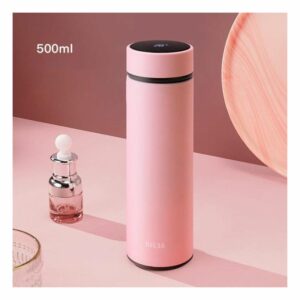 Temperature Display Stainless Steel Smart Flask Bottle With LCD Touch Screen - Pink
