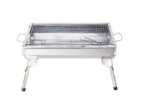 Portable Stainless Steel Barbecue Grill with Stand- Silver