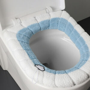 Cozy Pink Microfiber Toilet Seat Cover Perfect for Winter Bathrooms!