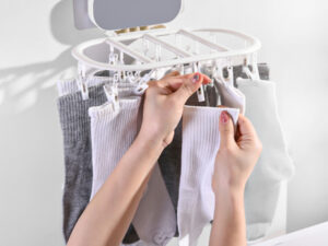 Gray Wall Adhesive Hangers for Socks and Clothing Convenient and Space-saving Storage Solution