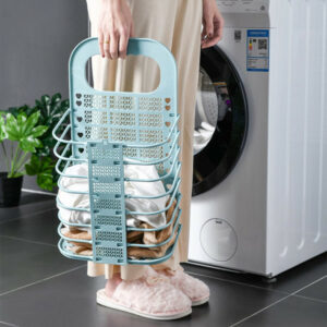 Foldable Wall Hanging Laundry Basket for Stylish and Space-Saving Bathroom Storage