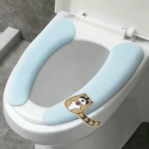 Introducing the Blue Cartoon Print Toilet Sticky Seat Pad A Fun and Functional Addition to Your Bathroom!