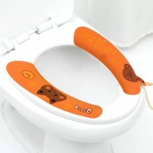 Colorful Cartoon Toilet Seat Pad Washable and Universal Sticky Cover with Soft Material for a Warm Bathroom Experience
