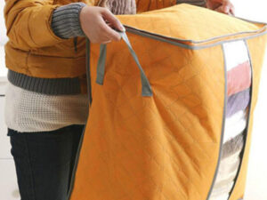 Orange Foldable Laundry Storage Bag Organize and Protect Your Quilt Duvet Laundry and Pillows