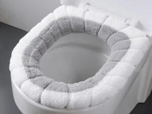 Cozy White Washable Toilet Seat Cover Stay Warm and Comfortable with This Soft and Easily Cleaned Bathroom Accessory