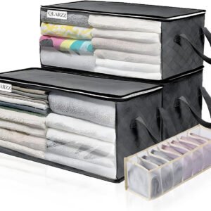 1pc Quilt Storage Bags, Large Capacity Clothes Storage Bags, Black Vertical  Section Clothing Packing Bag, Thickened Fabric Clothing Storage Bag,  Moisture-proof Household Closet Organizer For Comforter, Blanket, Bedding,  Pillows