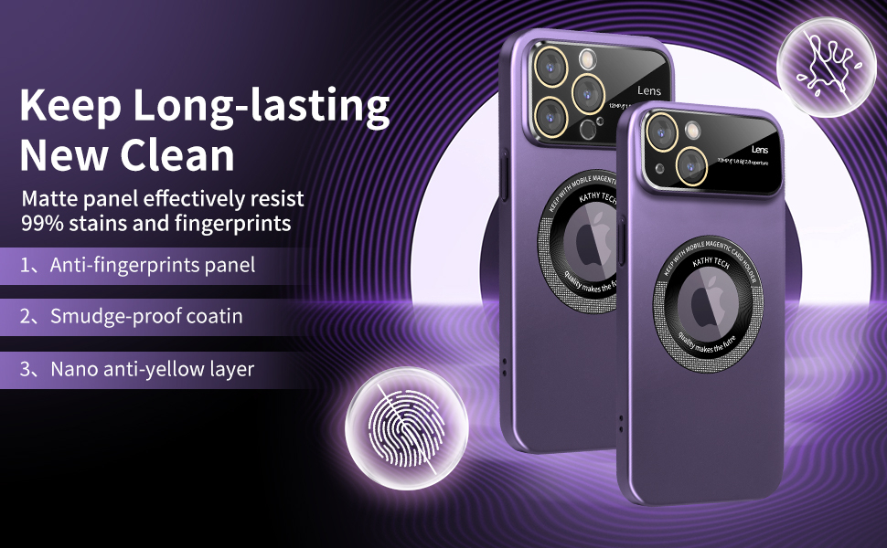 Large Window Magnetic Phone Case Purple