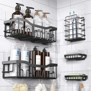 1/3pcs Corner Shower Shelves, Bathroom Storage Rack, Punch-Free Shower  Shelf For Inside Shower, Shampoo Shower Gel Holder For Shower Wall,  Bathroom Ca