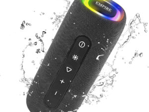 Empire Portable Bluetooth Speaker, IPX6 Waterproof Speaker Wireless Bluetooth, 20W True Wireless Speaker SBC Sound & LED Lights, Outdoor Speakers with Bluetooth 5.3, 9H Playtime, 20m Bluetooth Range
